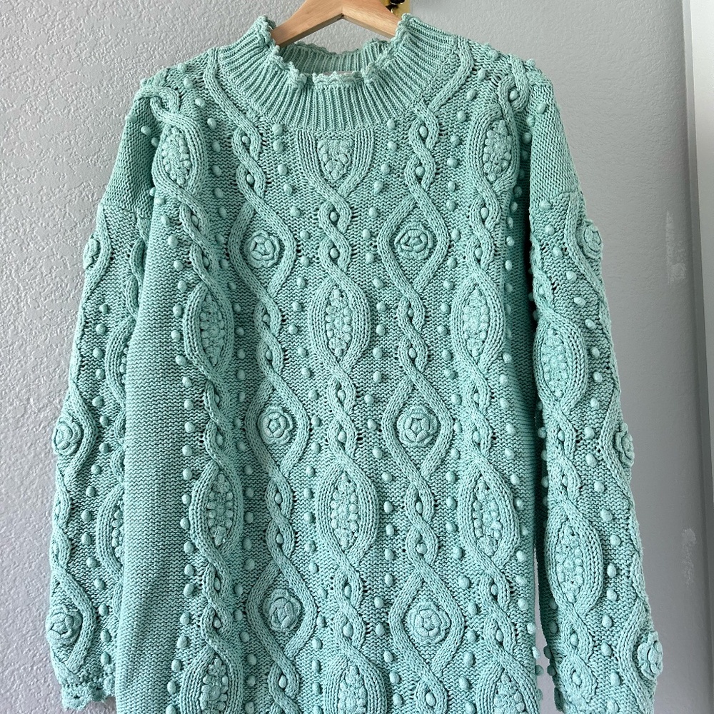 Vintage Ninon de Lenclos Tunic Cable Sweater